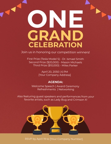 Free Competition Winner Flyer Template to Edit Online
