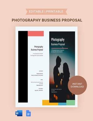 Photography Business Proposal Template Photography Business Proposal Template