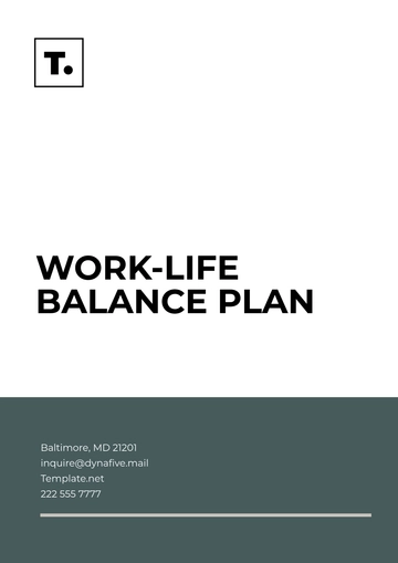 Free Work Life Balance Plan Template to Edit Online