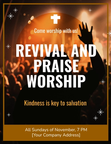 Free Revival Worship Church Flyer Template to Edit Online