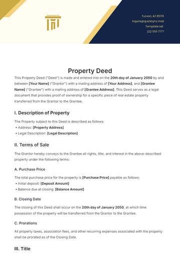 Free Blank Property Deed Template to Edit Online