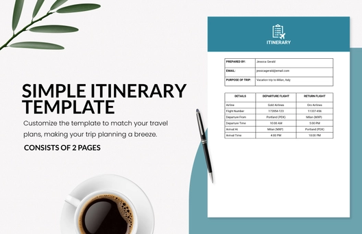 Simple Itinerary Planner Template