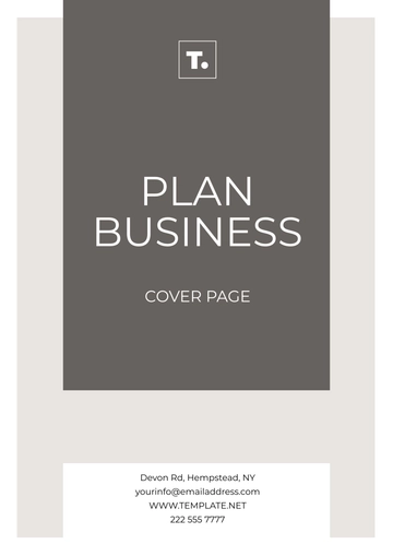 Free Plan Business Cover Page Template to Edit Online