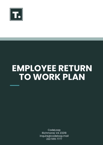 Free Employee Return To Work Plan Template to Edit Online