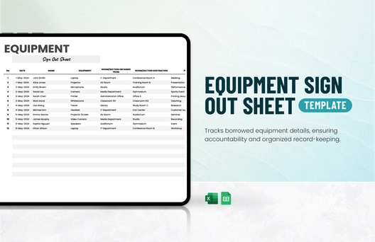 Equipment Sign Out Sheet Template