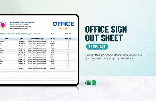 Office Sign Out Sheet Template