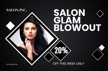 Free Salon Hair Stylist Blowout Banner Template to Edit Online
