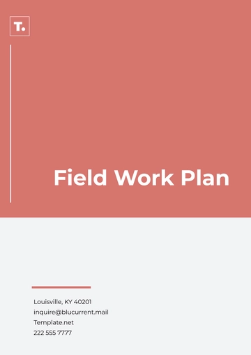 Free Field Work Plan Template to Edit Online