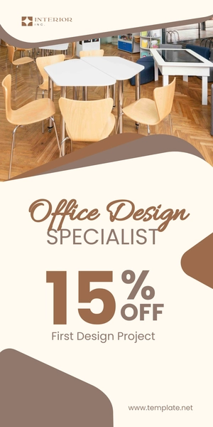 Free Office Interior Design Rollup Banner Template to Edit Online