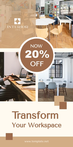 Free Commercial Interior Design Rollup Banner Template to Edit Online