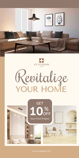 Free Residential Interior Design Rollup Banner Template to Edit Online