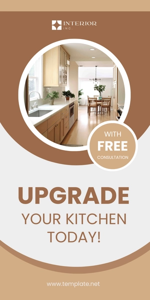 Free Kitchen Interior Design Rollup Banner Template to Edit Online