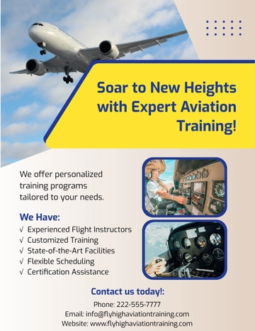 Free Aviation Flight Instructor Flyer Template to Edit Online
