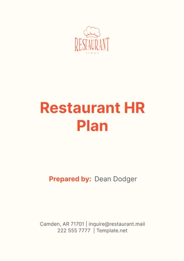 Free Restaurant HR Plan Template to Edit Online
