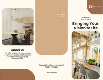 Free Interior Design A4 Brochure Template to Edit Online