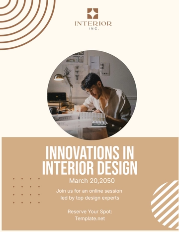 Free Interior Design Webinar Flyer Template to Edit Online