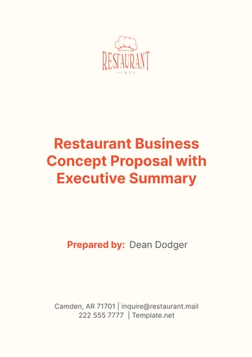 Free Restaurant Business Concept Proposal with Executive Summary Template to Edit Online
