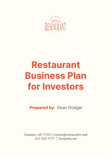 Free Restaurant Business Plan for Investors Template to Edit Online