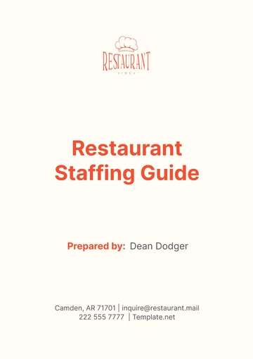 Free Restaurant Staffing Guide Template to Edit Online