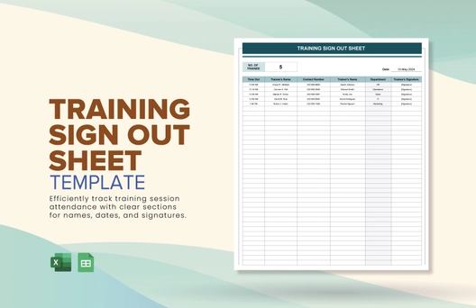 Training Sign Out Sheet Template