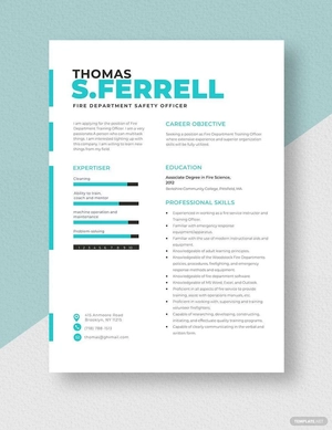 Fire Department Safety Officer Resume