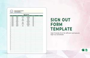 Sign Out Form Template