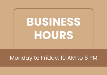 Free Interior Design Business Hours Signage Template to Edit Online
