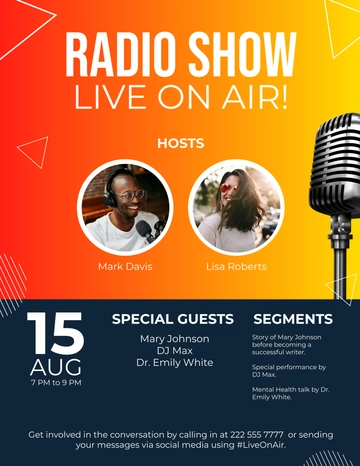 Free Radio Show Flyer Template to Edit Online