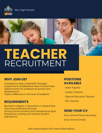 Free Teacher Recruitment Flyer Template to Edit Online