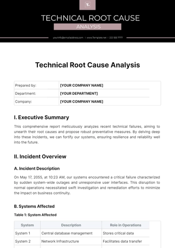 Free Technical Root Cause Analysis Template