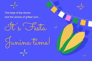 Free Festa Junina Blue Banner Template to Edit Online