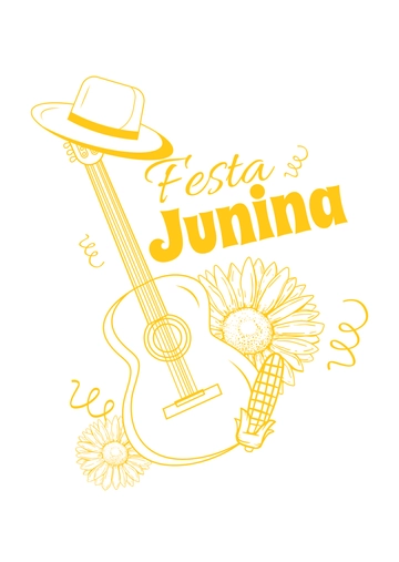 Free Festa Junina Yellow Drawing Template to Edit Online