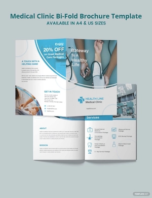 Medical Clinic Bi-Fold Brochure Template