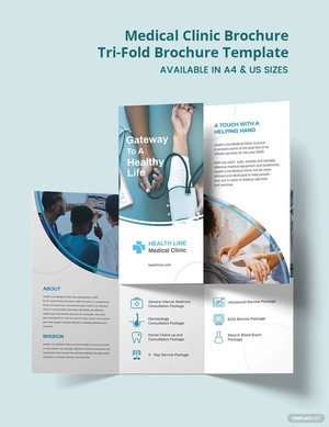 Medical Clinic Tri-Fold Brochure Template