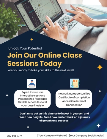 Free Online Class Flyer Template to Edit Online