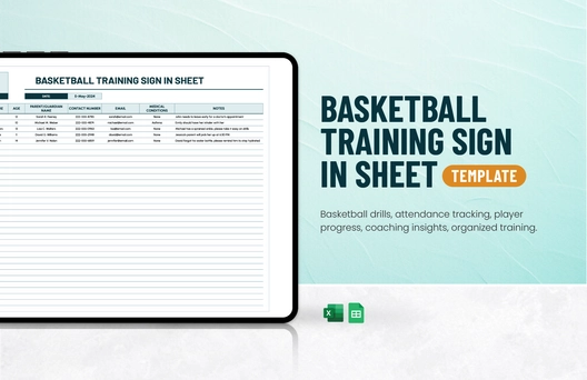 Basketball Training Sign in Sheet Template