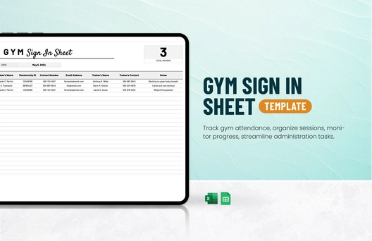 Gym Sign in Sheet Template