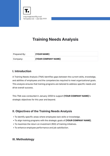 Free Training Needs Analysis Template to Edit Online
