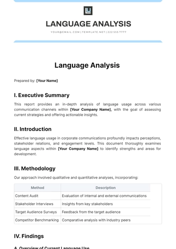 Free Language Analysis Template to Edit Online