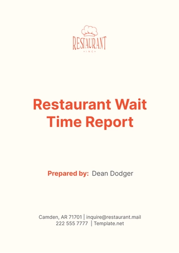 Free Restaurant Wait Time Report Template to Edit Online