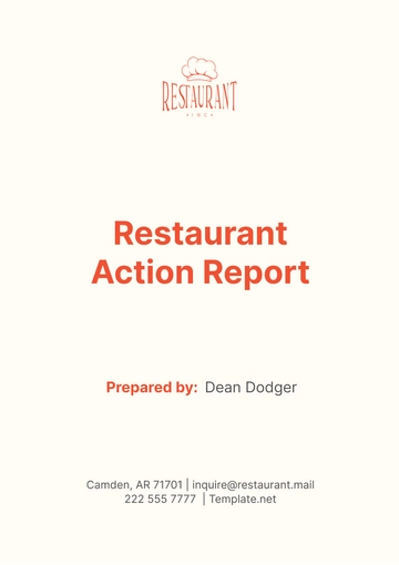 Free Restaurant Action Report Template to Edit Online