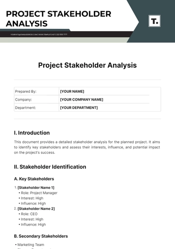Free Project Stakeholder Analysis Template to Edit Online Free Project Stakeholder Analysis Template to Edit Online