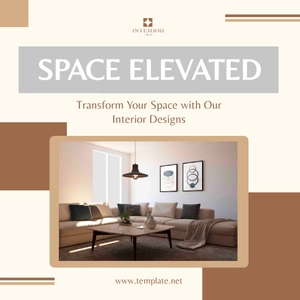 Free Minimalist Interior Design LinkedIn Post Template to Edit Online