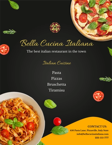 Free Italian Food Flyer Template to Edit Online