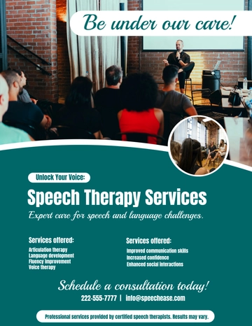 Free Speech Therapy Flyer Template to Edit Online
