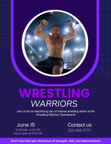 Free Wrestling Tournament Flyer Template to Edit Online