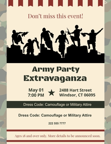 Army Party Flyer Template - Edit Online & Download