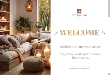 Free Interior Design Welcome Card Template to Edit Online