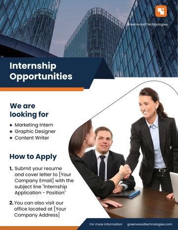 Free Internship Flyer Template to Edit Online