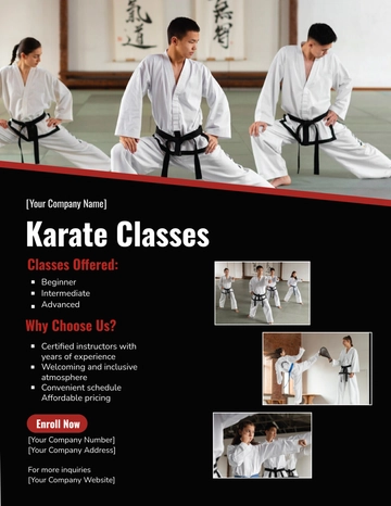 Free Karate Classes Flyer Template to Edit Online